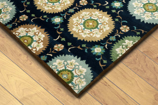 Trans Ocean Seville Suzanie Navy Area Rug Corner Shot