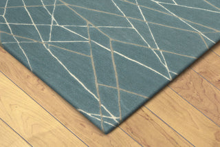 Trans Ocean Seville Lines Blue Area Rug by Liora Manne Corner Shot Feature
