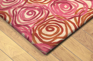 Trans Ocean Tivoli Rambling Rose Pink Area Rug by Liora Manne Corner Shot Feature