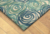 Trans Ocean Tivoli Rambling Rose Blue Area Rug by Liora Manne Corner Shot Feature
