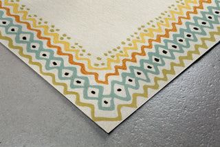Trans Ocean Capri Ethnic Border Natural Area Rug Corner Shot