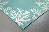 Trans Ocean Capri Coral Border Aqua Area Rug by Liora Manne Corner Shot