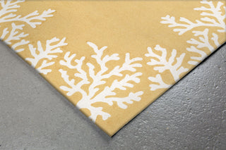 Trans Ocean Capri Coral Border Yellow Area Rug by Liora Manne Corner Shot Feature