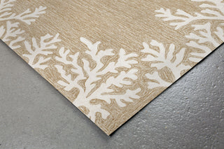 Trans Ocean Capri Coral Border Natural Area Rug by Liora Manne Corner Shot Feature
