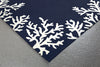 Trans Ocean Capri Coral Border Navy Area Rug by Liora Manne Corner Shot Feature