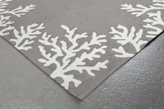 Trans Ocean Capri Coral Border Silver Area Rug by Liora Manne Corner Shot