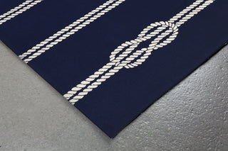 Trans Ocean Capri Ropes Navy Area Rug by Liora Manne Corner Shot Feature