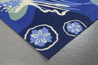 Trans Ocean Capri Jelly Fish Blue Area Rug by Liora Manne Corner Shot