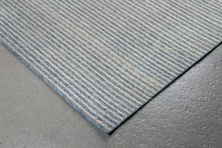 Trans Ocean Mojave Pencil Stripe Blue Area Rug Corner Shot