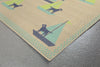 Trans Ocean Playa Sailing Dogs Blue Area Rug Corner Shot