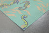 Trans Ocean Playa Seahorses Blue Area Rug by Liora Manne Corner Shot Feature