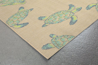 Trans Ocean Playa Seaturtles Natural Area Rug by Liora Manne Corner Shot Feature