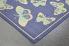 Trans Ocean Playa Butterfly Blue Area Rug Corner Shot