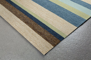 Trans Ocean Ravella Stripe Blue Area Rug Corner Shot