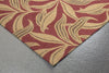 Trans Ocean Ravella Leaf Red Area Rug Corner Shot