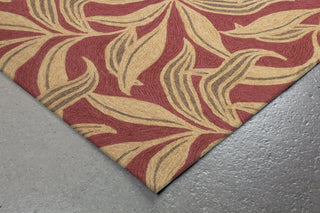 Trans Ocean Ravella Leaf Red Area Rug Corner Shot