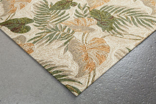 Trans Ocean Ravella Tropical Leaf Natural Area Rug Corner Shot