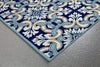 Trans Ocean Ravella Floral Tile Blue Area Rug by Liora Manne Corner Shot Feature