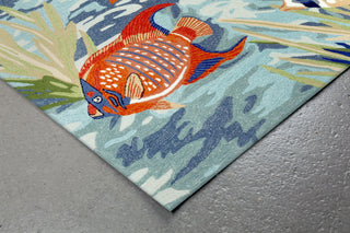Trans Ocean Ravella Tropical Fish Blue Area Rug by Liora Manne Corner Shot Feature