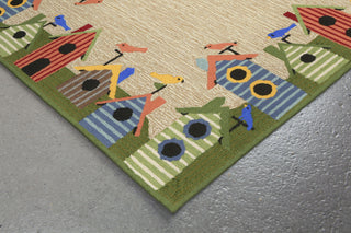 Trans Ocean Ravella Birdhouses Bdr Natural Area Rug Corner Shot
