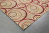 Trans Ocean Spello Hoops Red Area Rug Corner Shot