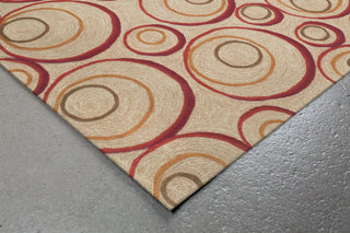 Trans Ocean Spello Hoops Red Area Rug Corner Shot