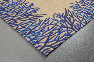 Trans Ocean Spello Coral Bdr Natural Area Rug Corner Shot