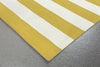 Trans Ocean Sorrento Rugby Stripe Yellow Area Rug by Liora Manne Corner Shot Feature