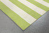 Trans Ocean Sorrento Rugby Stripe Green Area Rug by Liora Manne Corner Shot Feature