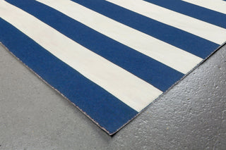 Trans Ocean Sorrento Rugby Stripe Navy Area Rug Corner Shot