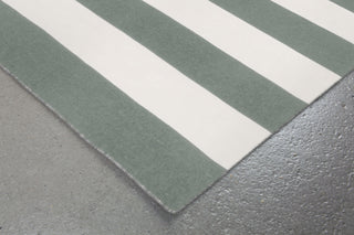 Trans Ocean Sorrento Rugby Stripe Grey Area Rug by Liora Manne Corner Shot Feature