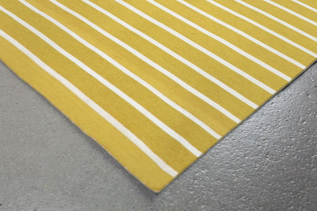 Trans Ocean Sorrento Pinstripe Yellow Area Rug by Liora Manne Corner Shot Feature