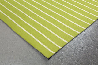 Trans Ocean Sorrento Pinstripe Green Area Rug by Liora Manne Corner Shot Feature