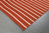 Trans Ocean Sorrento Pinstripe Rust Area Rug by Liora Manne Corner Shot Feature