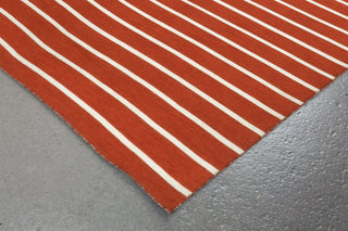 Trans Ocean Sorrento Pinstripe Rust Area Rug by Liora Manne Corner Shot Feature