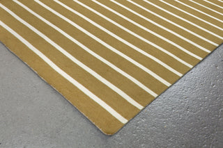 Trans Ocean Sorrento Pinstripe Khaki Area Rug by Liora Manne Corner Shot Feature