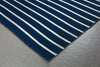 Trans Ocean Sorrento Pinstripe Navy Area Rug by Liora Manne Corner Shot Feature
