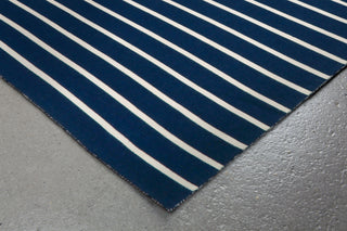 Trans Ocean Sorrento Pinstripe Navy Area Rug by Liora Manne Corner Shot Feature