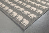 Trans Ocean Terrace Elephants Silver Area Rug by Liora Manne Corner Shot Feature