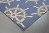 Trans Ocean Terrace Shipwheel Blue Area Rug by Liora Manne Corner Shot Feature