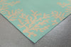Trans Ocean Terrace Coral Border Blue Area Rug by Liora Manne Corner Shot Feature