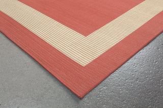 Trans Ocean Terrace Border Orange Area Rug by Liora Manne Corner Shot Feature