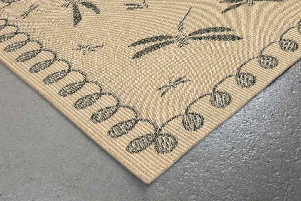 Trans Ocean Terrace Dragonfly Grey Area Rug by Liora Manne Corner Shot Feature