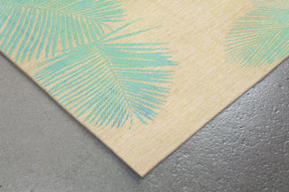 Trans Ocean Terrace Palm Turquoise Area Rug by Liora Manne Corner Shot Feature