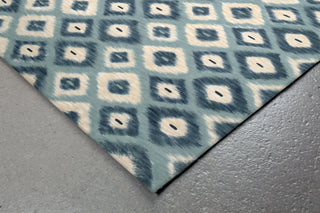 Trans Ocean Visions II Ikat Diamonds Black Area Rug by Liora Manne Corner Shot Feature