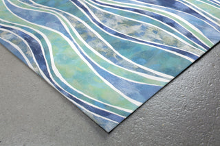 Trans Ocean Visions III Wave Blue Area Rug by Liora Manne Corner Shot Feature