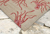 Trans Ocean Capri Octopus Orange Area Rug by Liora Manne  Feature