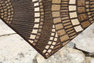 Trans Ocean Marina Circles Brown Area Rug Mirror by Liora Manne 