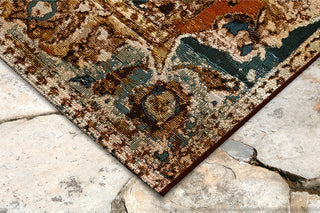 Trans Ocean Marina Kashan Amber Area Rug Mirror by Liora Manne 