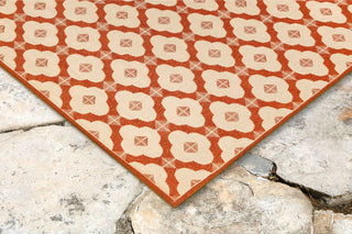 Trans Ocean Riviera Modern Tile Red Area Rug Mirror by Liora Manne 